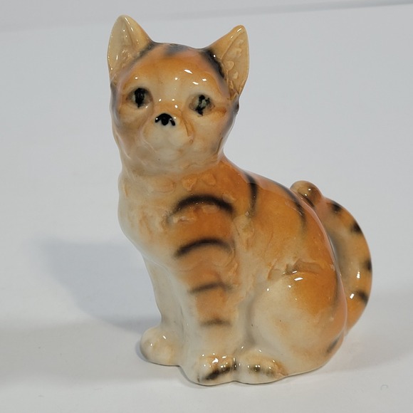 Vintage Orange Tabby Cat Salt and Pepper Shakers Set Japan Ceramic Kittens - Picture 7 of 10